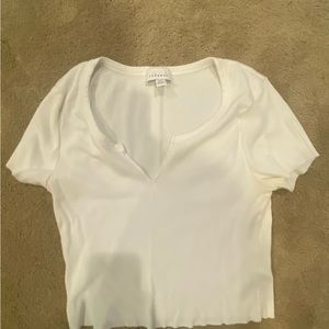 Topshop cropped T shirt - White